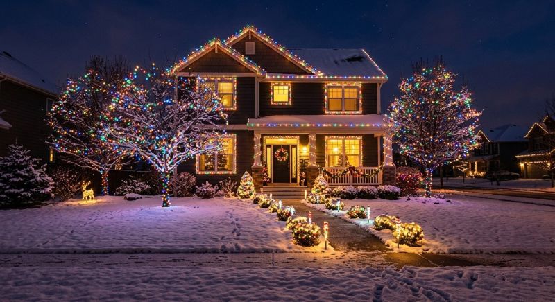 Christmas Lights Hanging in Roswell, GA