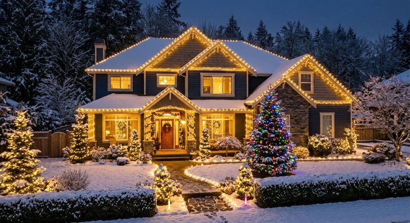 Christmas Lights Hanging in Alpharetta, GA