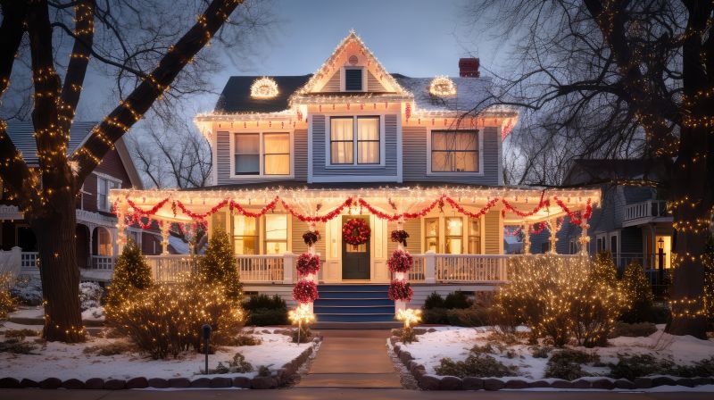 Holiday Lights Hanging in Kansas City, MO