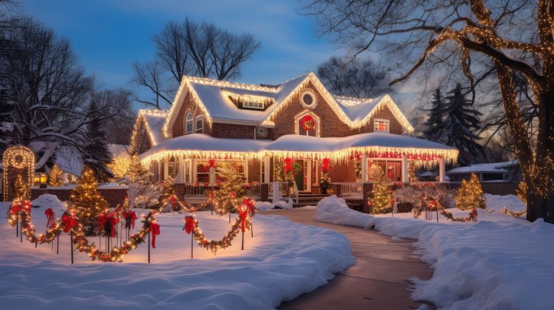 Holiday Lights Hanging in Overland Park, KS