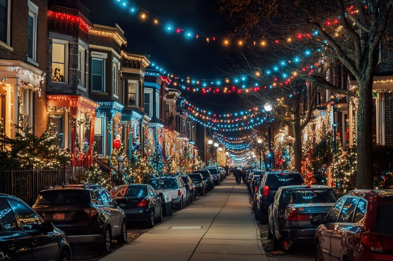 Holiday Lights Hanging in Roswell, GA